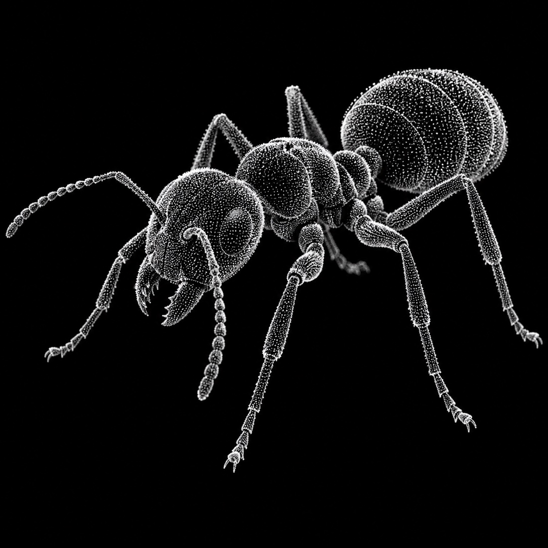 Stipple scan of a worker ant